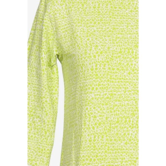 EUC Marimekko 100% Cotton Dress Medium Lime Green White Abstract Print Tunic - Picture 13 of 16